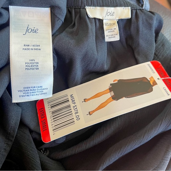 Joie Limited Edition Balloon Sleeve Dress Black Caviar Size X-Small fits Small - Picture 3 of 5